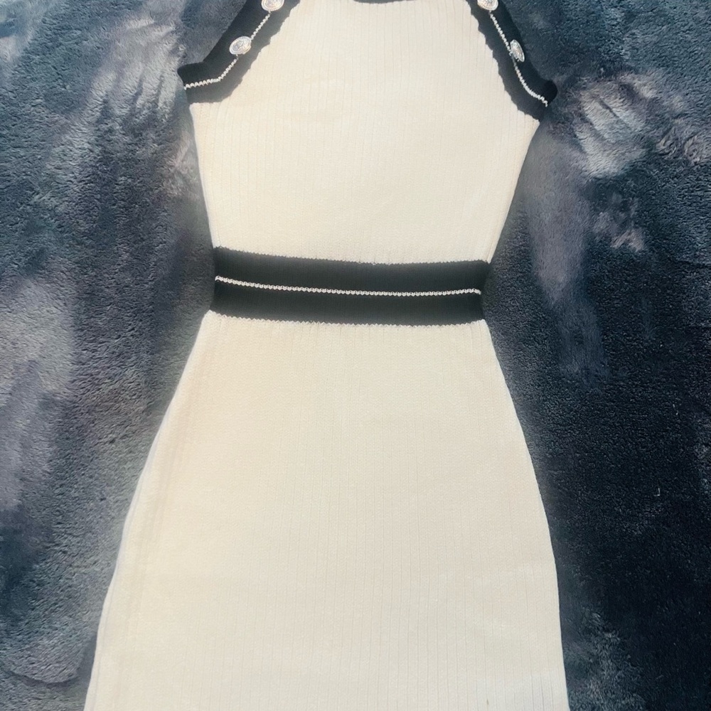 SHEIN Black and White Mini Dress $15 new, medium
